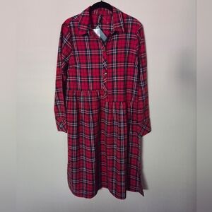 NWT Smash! Red Plaid Long Sleeve Dress Size Small